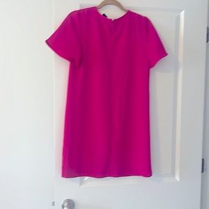 Ann Taylor short sleeve, fuchsia dress for the office or any event!